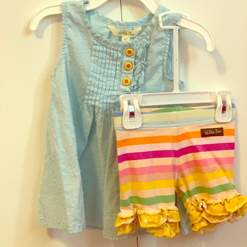 Matilda Jane size 2 shorts and tank top set